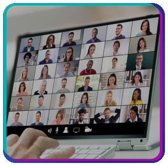 Online Video Conference on Laptop